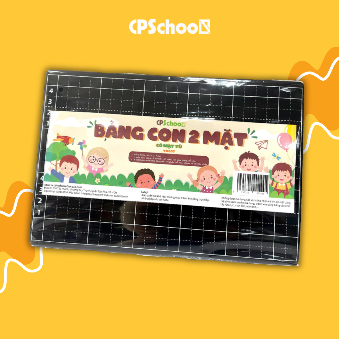 Bảng con có 2 mặt (1 mặt từ trắng, 1 mặt đen)